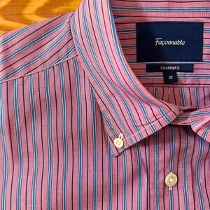 Falconnable Short Sleeve Stripe Button Down Shirt